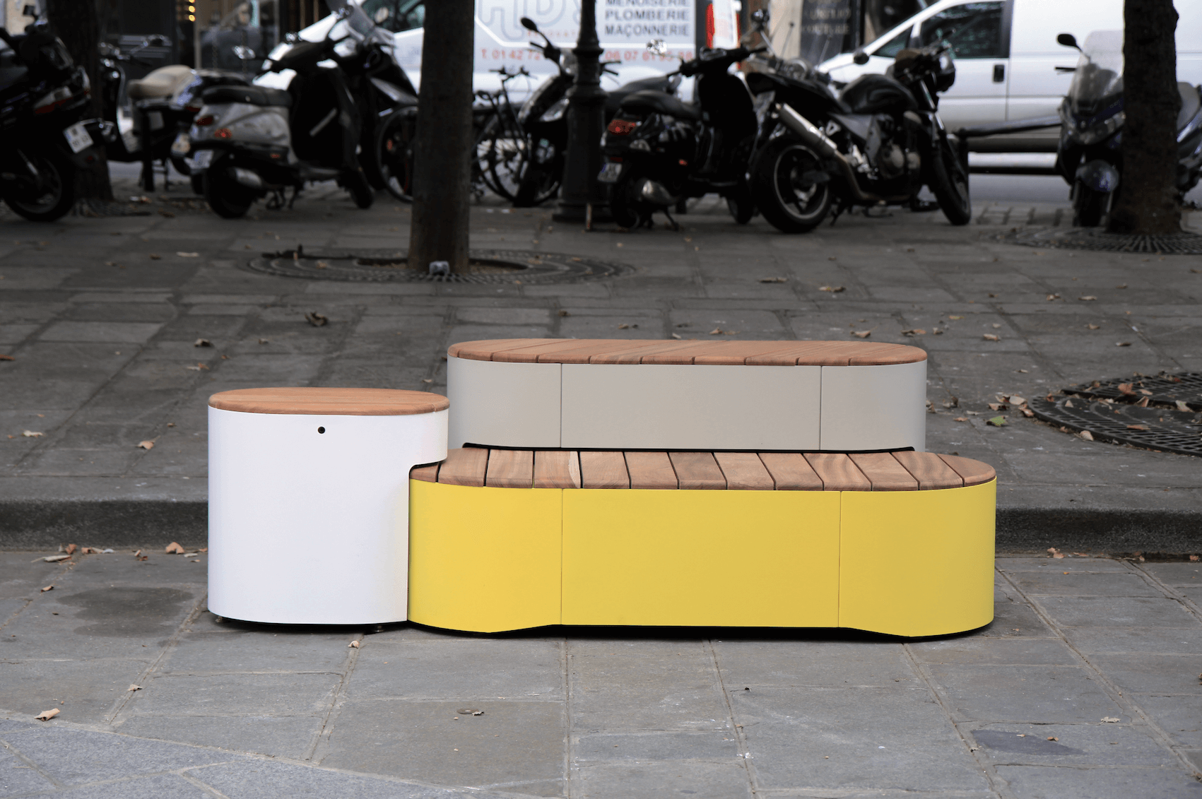 Urban Islands street furniture collection (Lucie Koldová, Dan Yeffet), Diva Solo benches for seniors, and Nanuk trash cans (David Karásek, Radek Hegmon)