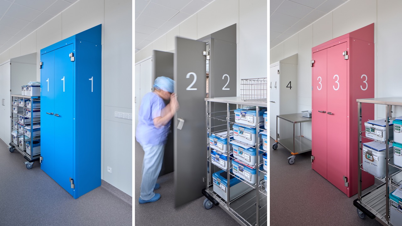 orientation system and color concept for the interiors of Děčín Hospital