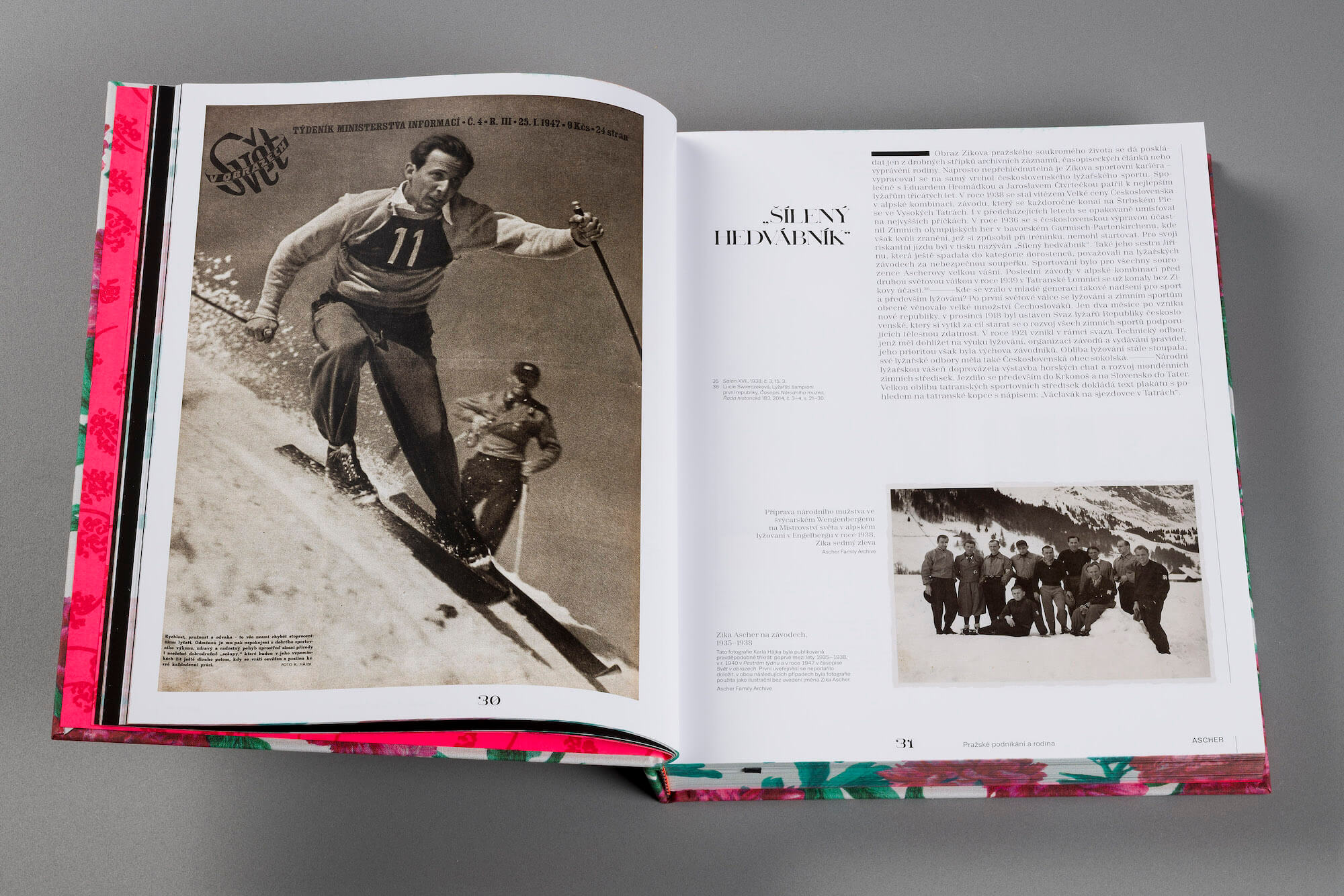 visual concept for the exhibition and graphic design for the book Šílený hedvábník, Zika a Lída Ascher: Textil a móda (Konstantina Hlaváčková, UPM and Slovart)