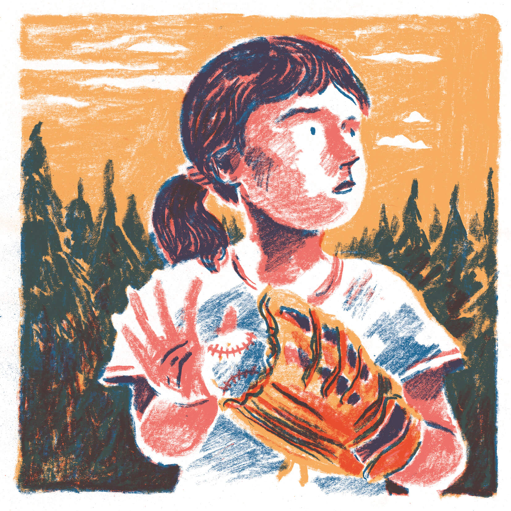 ilustrace autorské knihy Na západ severozápadní linkou (Paseka) a knih Lampička (Annet Schaap, Baobab), Bitva o diamant (Bára Dočkalová, Raketa) a Ztracený svatý (Ondřej Horák, Alexandra Kusá, Take Take Take, SNG)