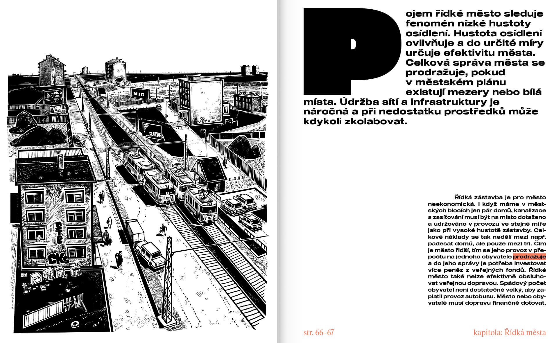 graphic design for the book Město pro každého (Osamu Okamura, David Böhm and Jiří Franta, Labyrint)