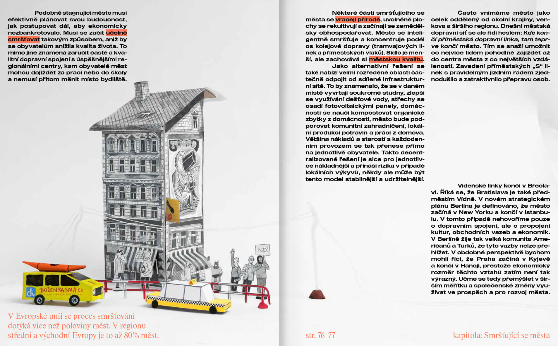 graphic design for the book Město pro každého (Osamu Okamura, David Böhm and Jiří Franta, Labyrint)