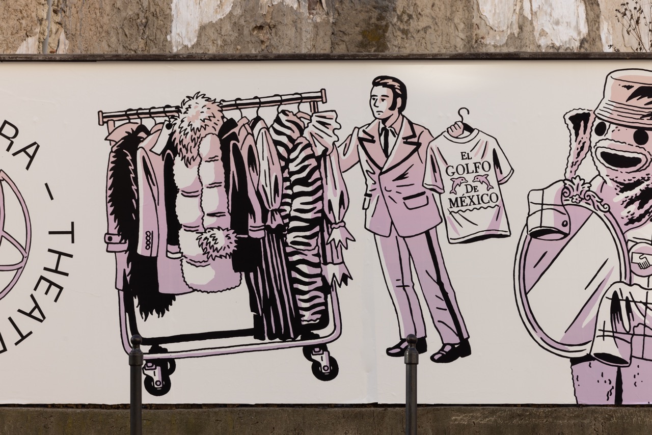 ilustrace pro vizuální identitu festivalu Divadelní Flora 2025 a platformu PiNKBUS