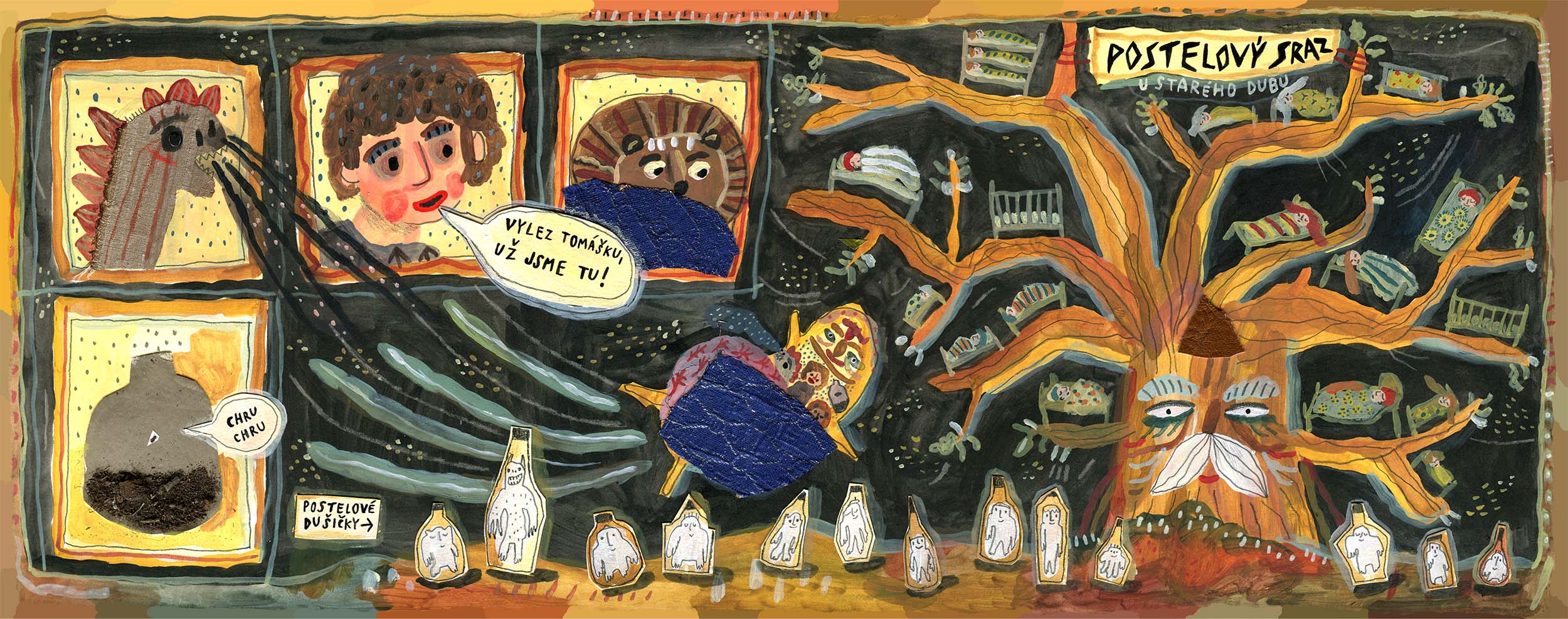 ilustrace autorské knihy Dóďův noční let (Meander)