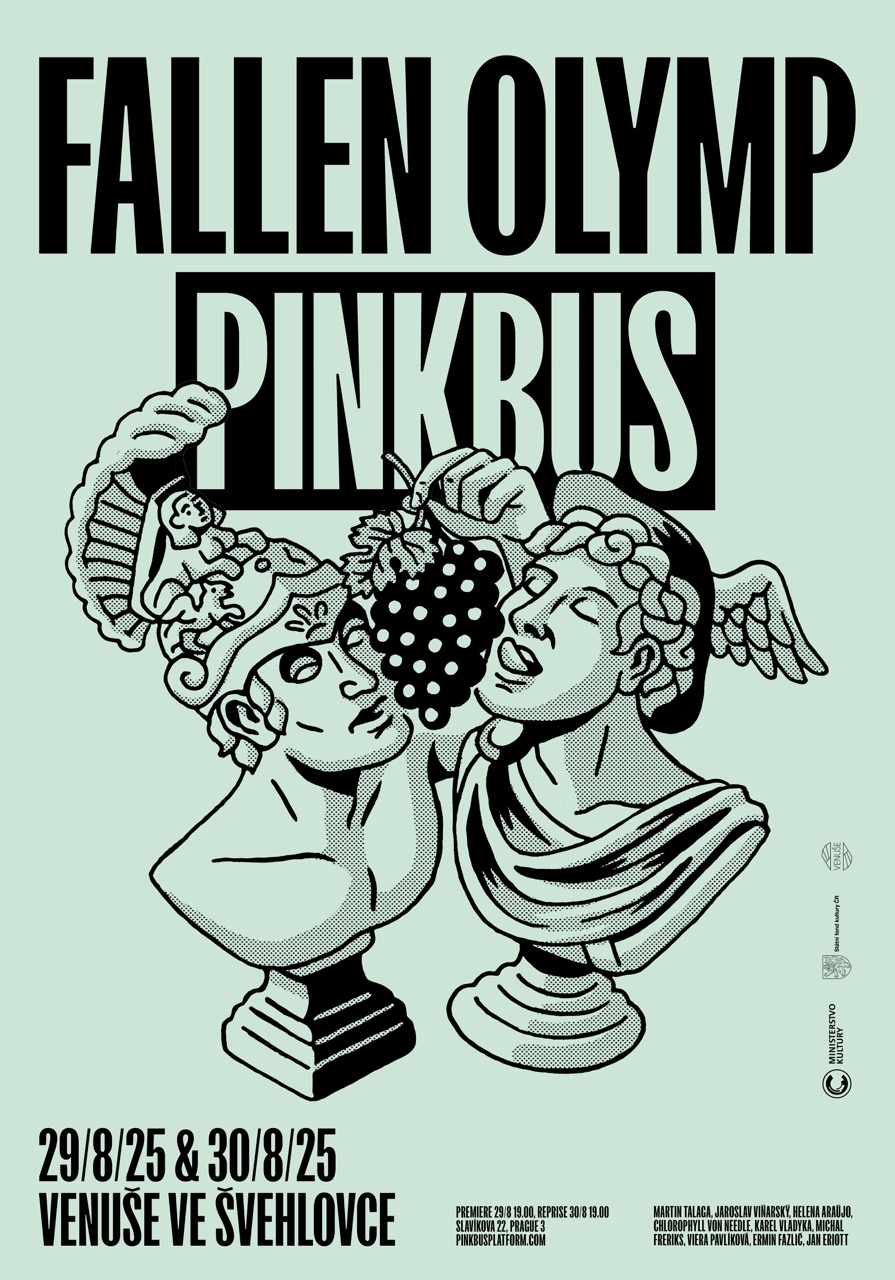 ilustrace pro vizuální identitu festivalu Divadelní Flora 2025 a platformu PiNKBUS