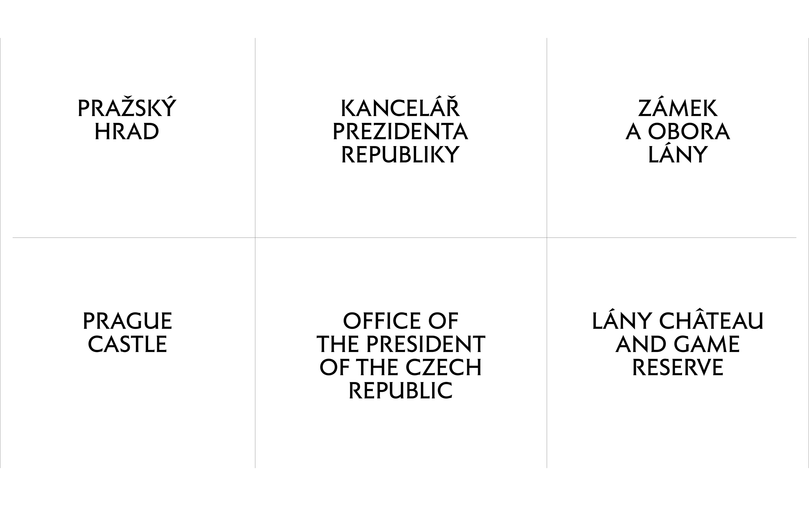 vizuální identita pro Pražský hrad a Orientační a informační systém Správy železnic