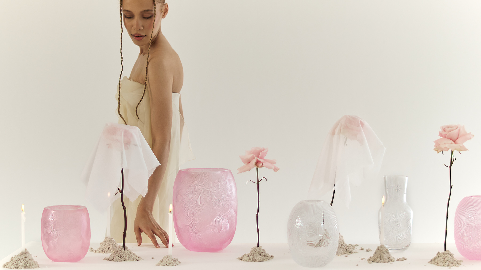 kolekce nápojového skla a váz Sacred Bond (Artisème, Rückl) a Metropolis (Rückl)