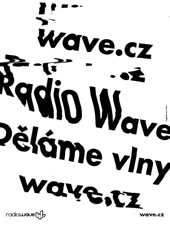 visual style for Radio Wave ČR inspired by the slogan 