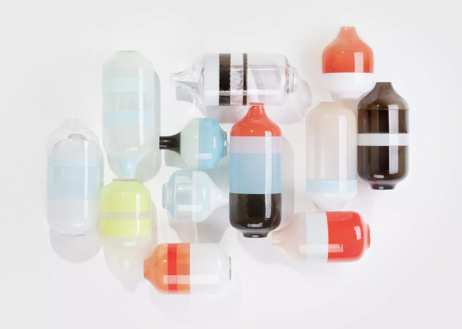 Antihmota collection of lightings and home accessories, Nový Biedermeier collection of furniture (with Michal Bačák) and Vases from One (Křehký)