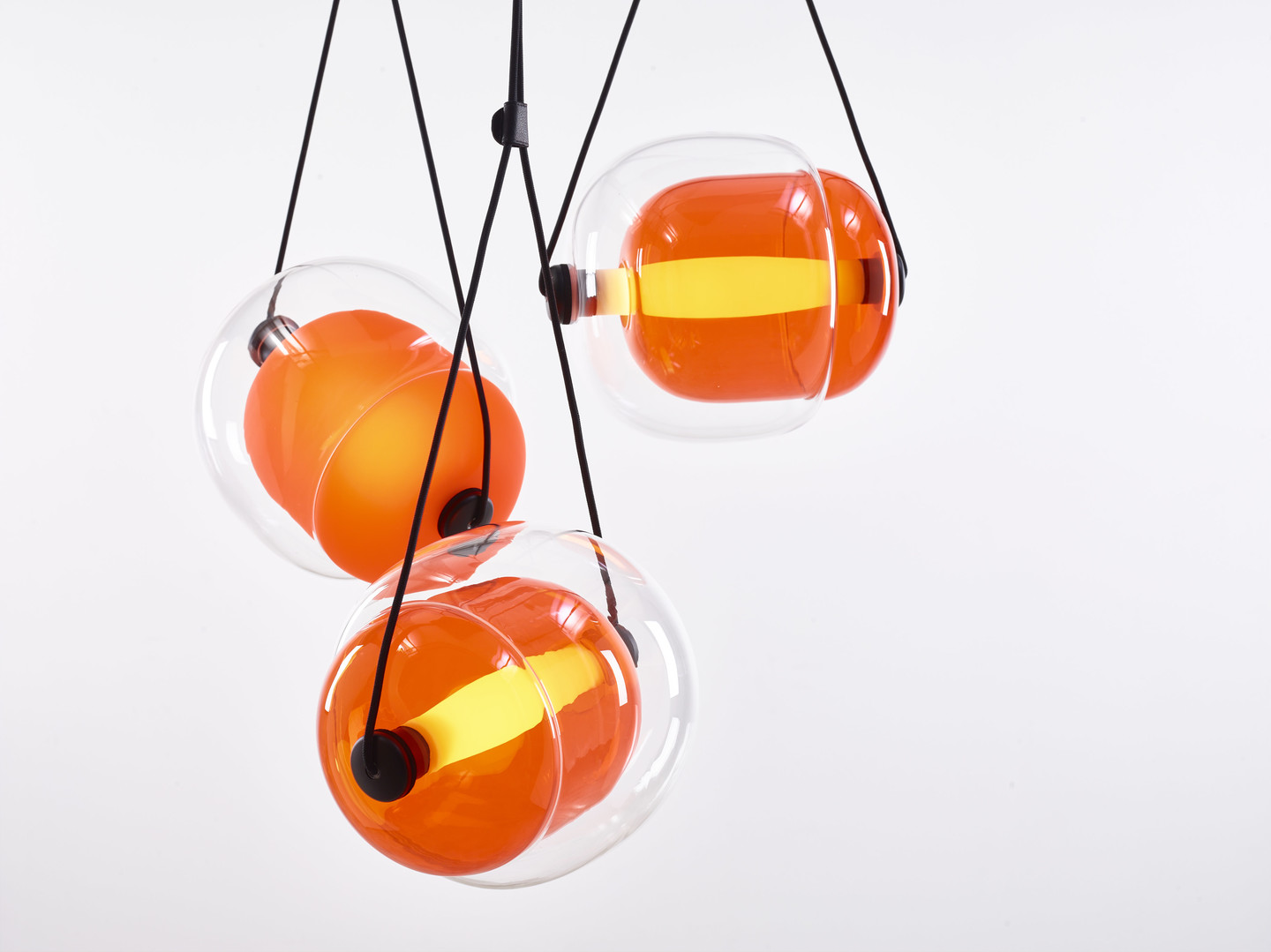 Capsula (Brokis) and Bondage (Lasvit) lightings, Wrap tea tables (Lugi), and Apollo lamp (La Chance)