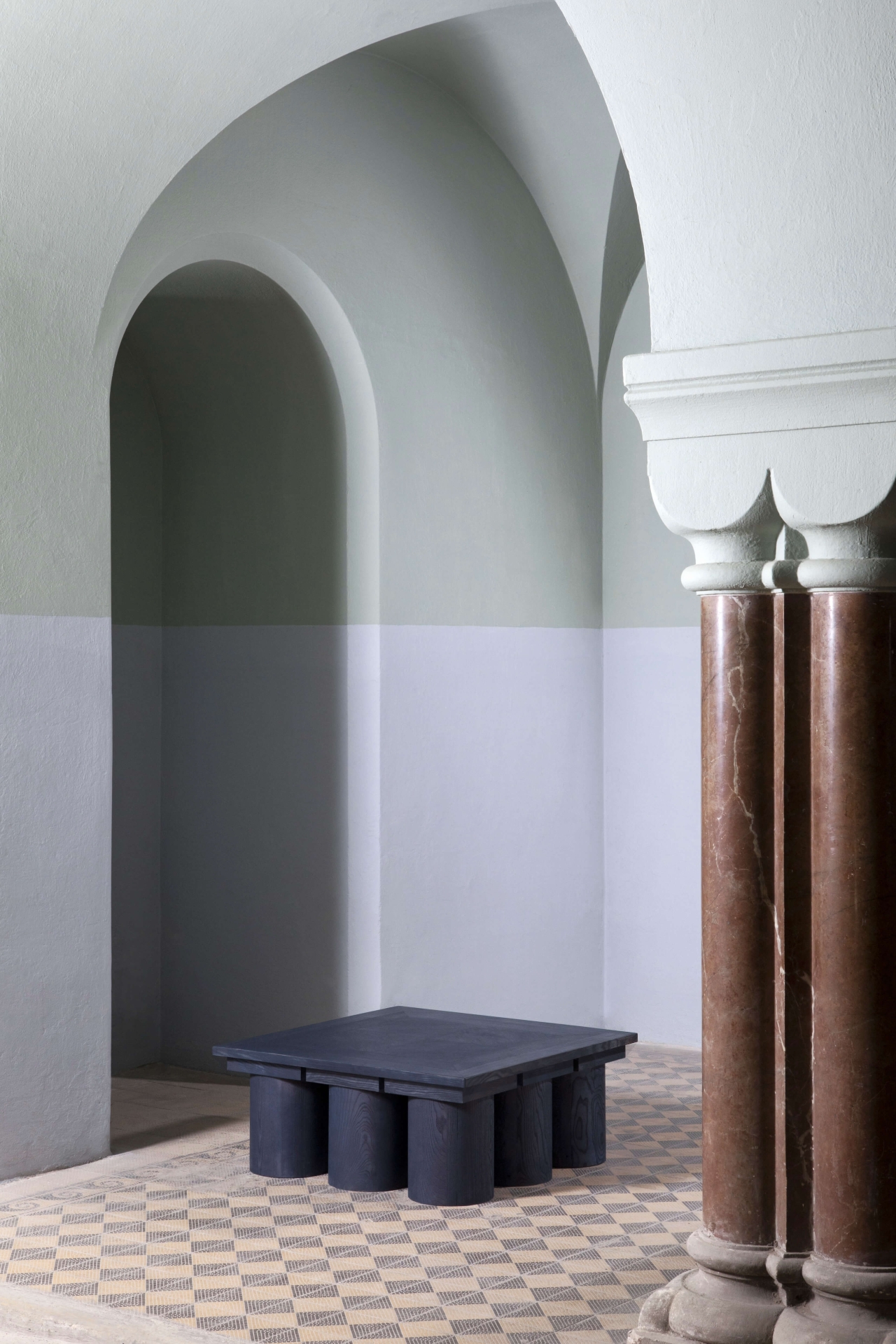 Salvaged Wood from the Veltrusy Mansion project, Forms Symbols collection of glass objects