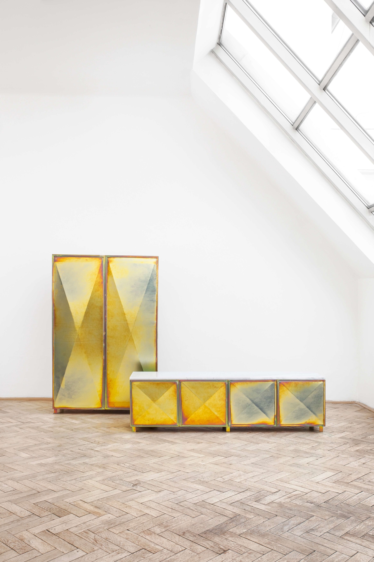 Zinc Cabinets collection and Floor lamps