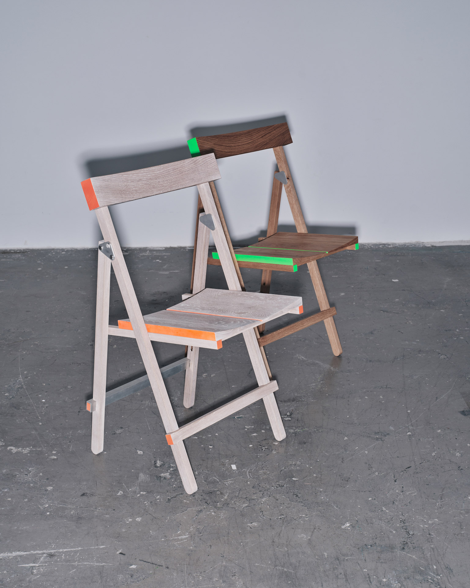 Fold–able table and chair (BUDU) , Scene21 modular kitchen (with Futuro Studio and Towárna), Bor21 office desk and YKB commode