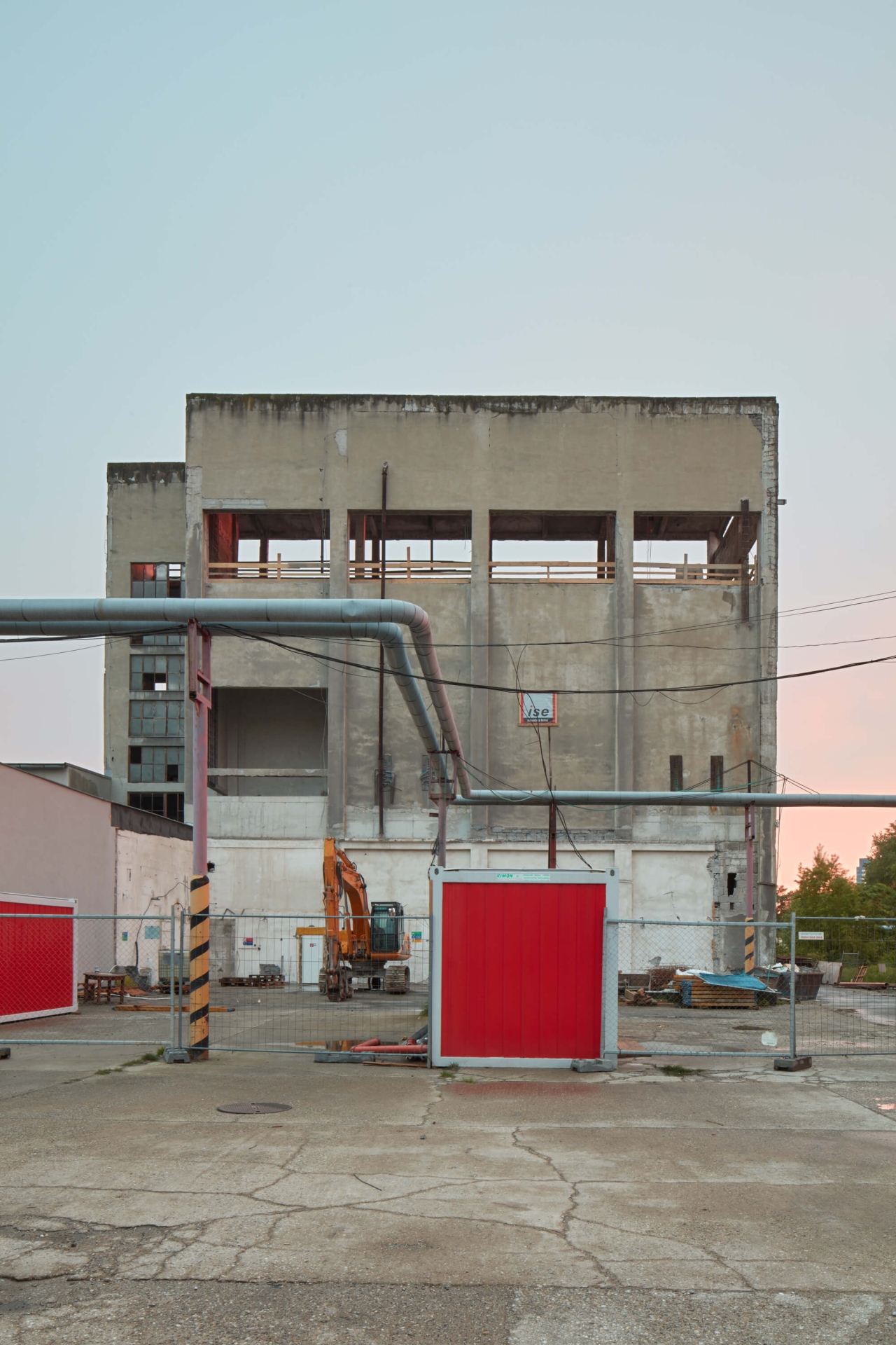 photographs of architecture – Dolní Břežany sports hall, Pecka game zone, Mlynica, catacombs of Libčice boiler house