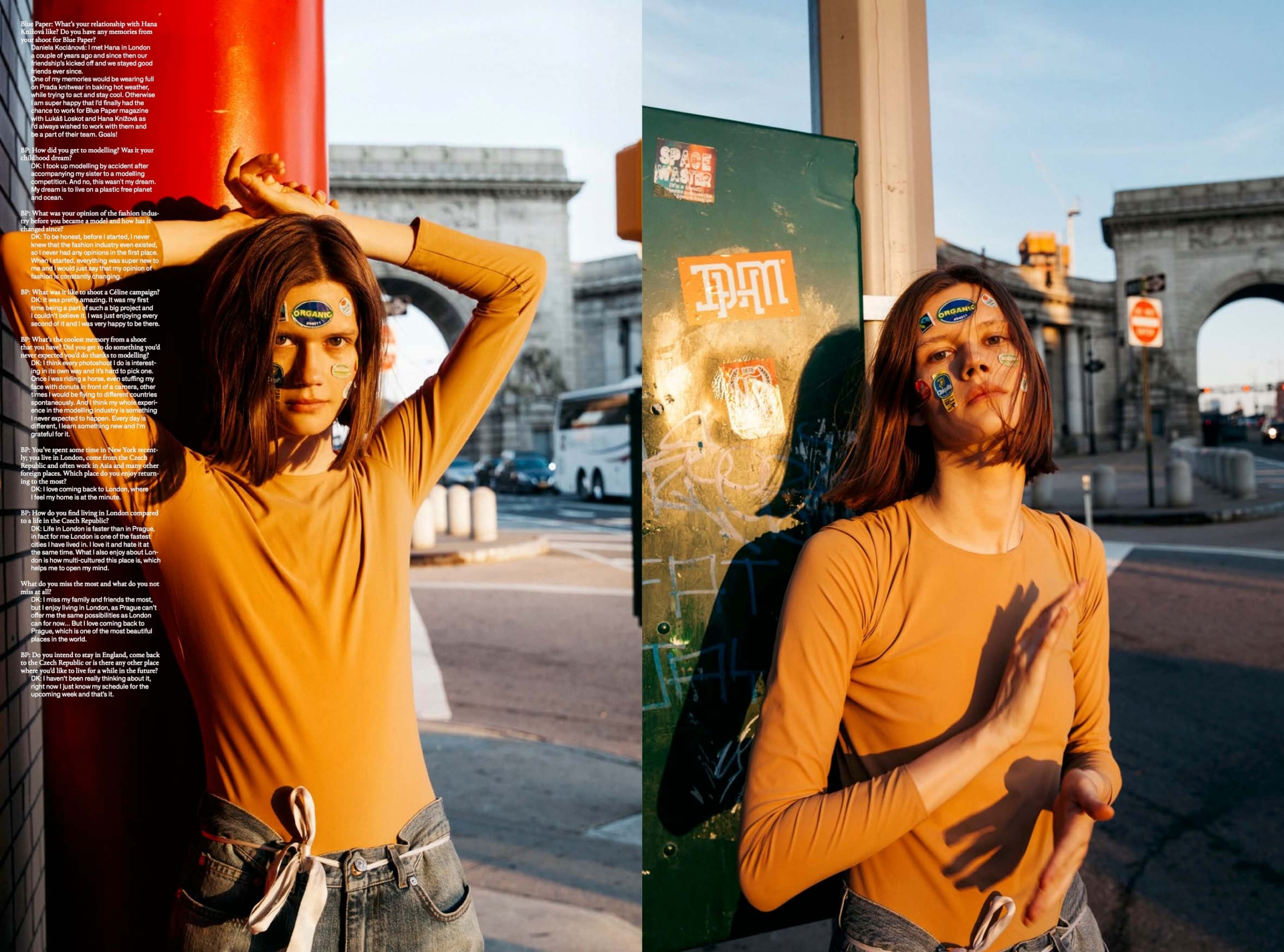 photographs of Prada exclusive story in NYC for Blue Paper 10 and a fashion collection for Bibloo (with Jakub Polanka), Na východ od slunce, na západ od měsíce editorial for Red Thread