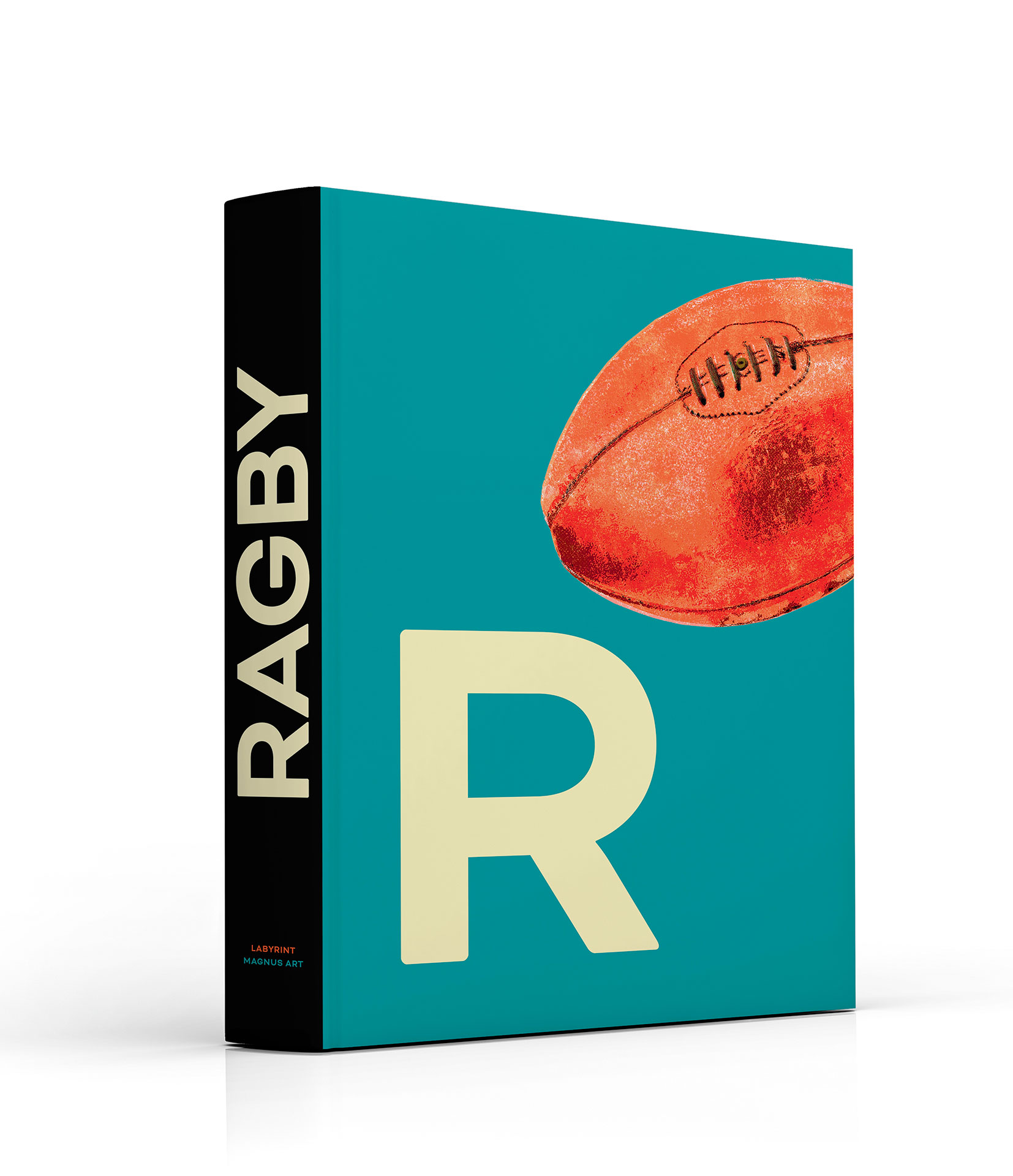 graphic design of the book Ragby (Petra Nováková, James Stafford et al., Labyrint as part of the Magnus Art edition)