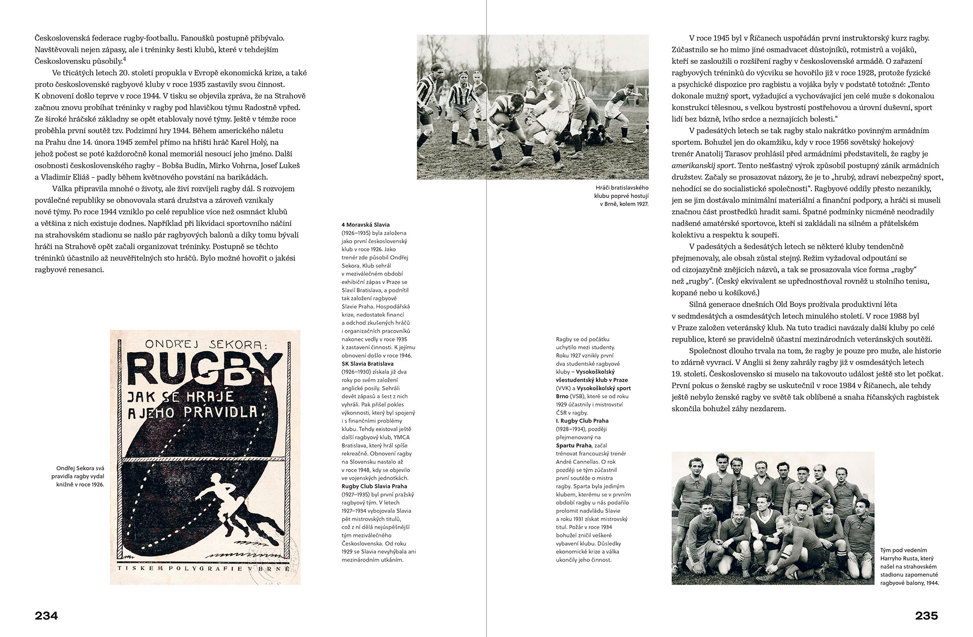 graphic design of the book Ragby (Petra Nováková, James Stafford et al., Labyrint as part of the Magnus Art edition)