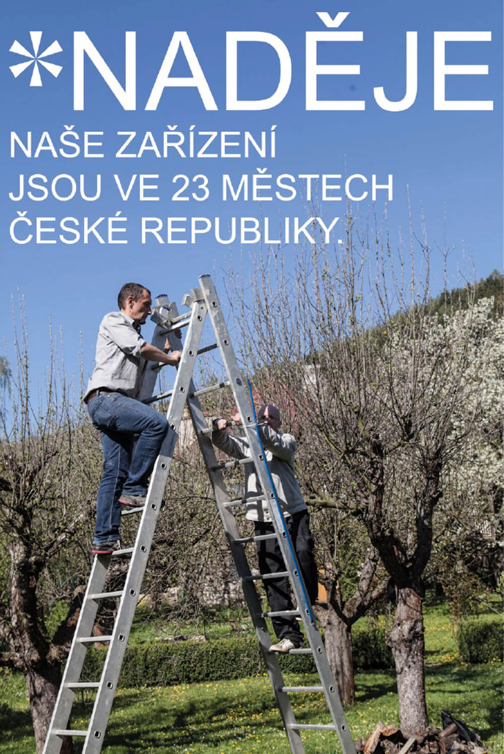 logo and complex visual style for the Naděje NGO 