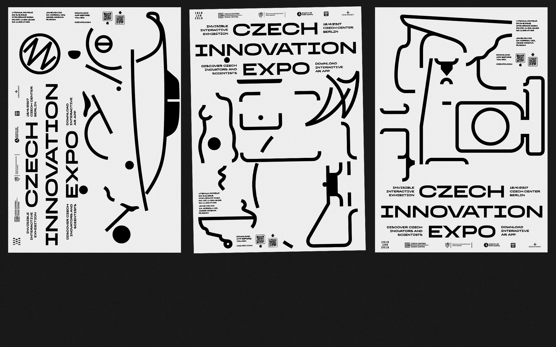 concept and visual identity of the exhibition, mobile application, website and catalog for the Czech Innovation Expo