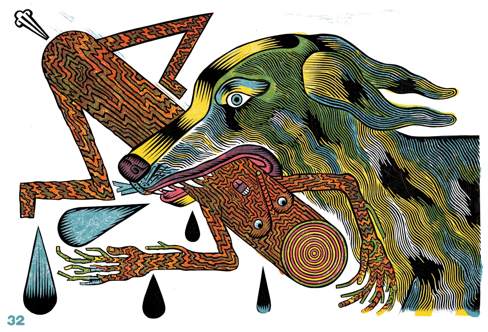 linocut illustrations for the book Panáček, Švestka, Poleno a zase Panáček (Vojtěch Mašek, Baobab)