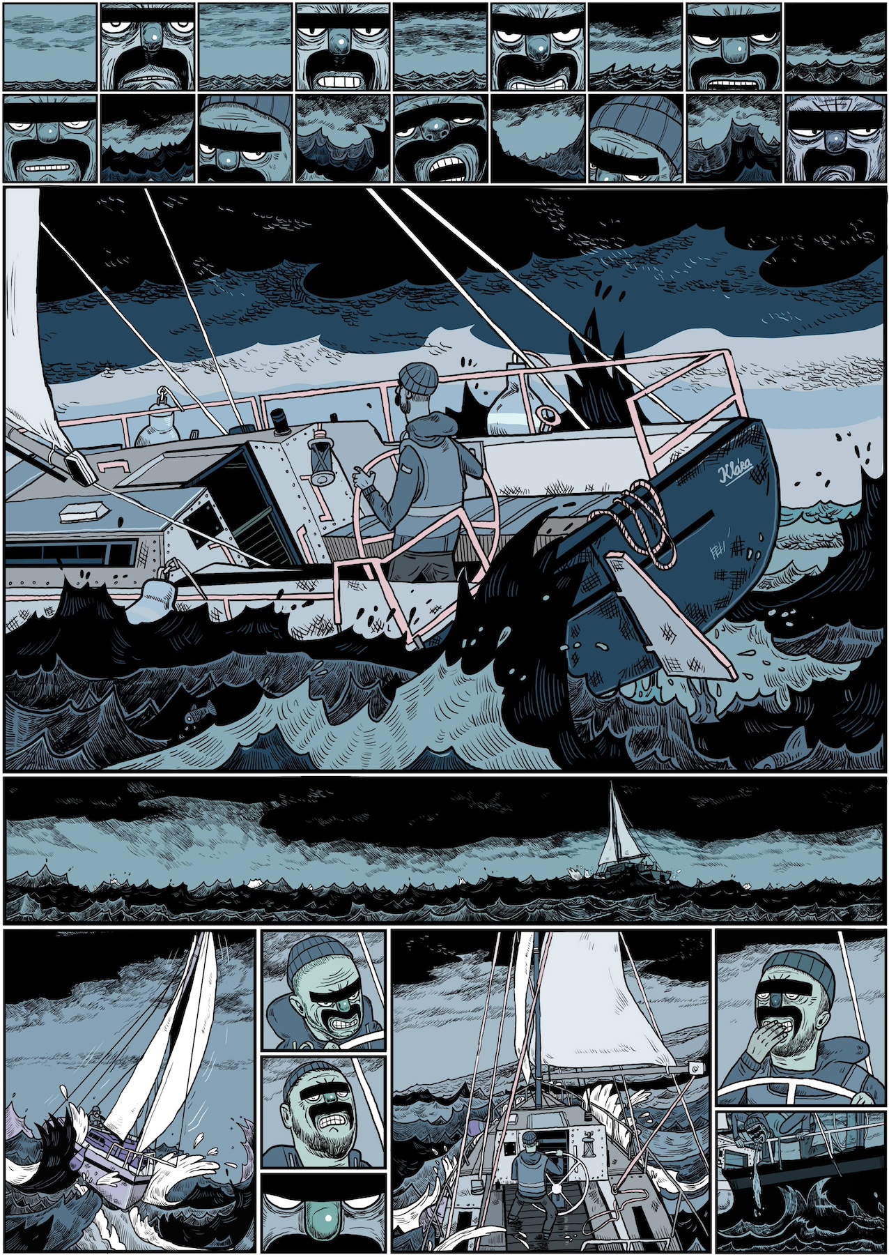 ilustrace autorského komiksu SINGL (Labyrint)