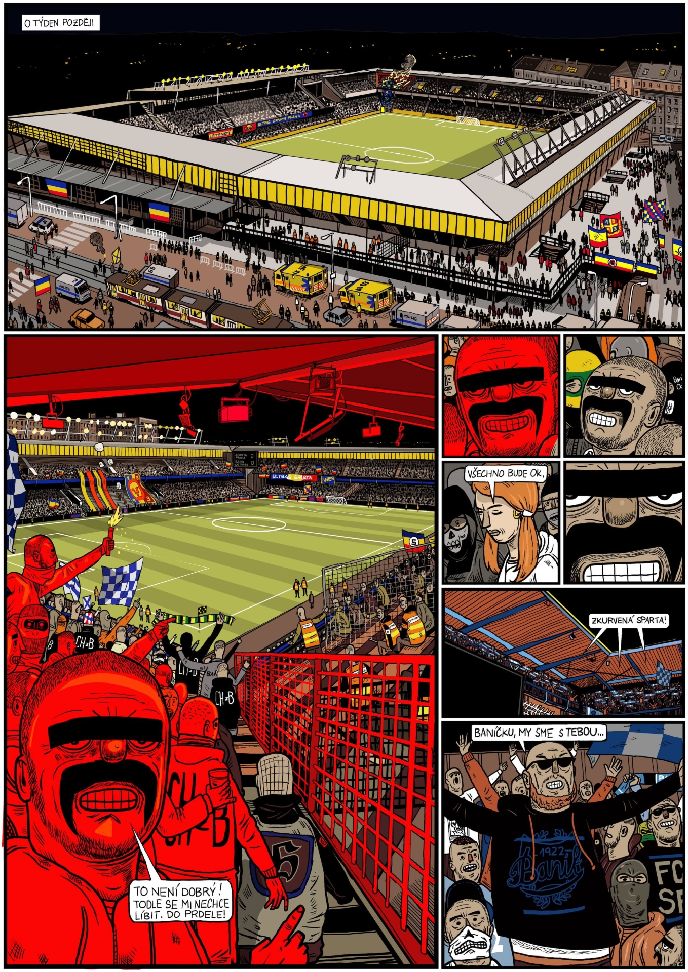 ilustrace autorského komiksu SINGL (Labyrint)