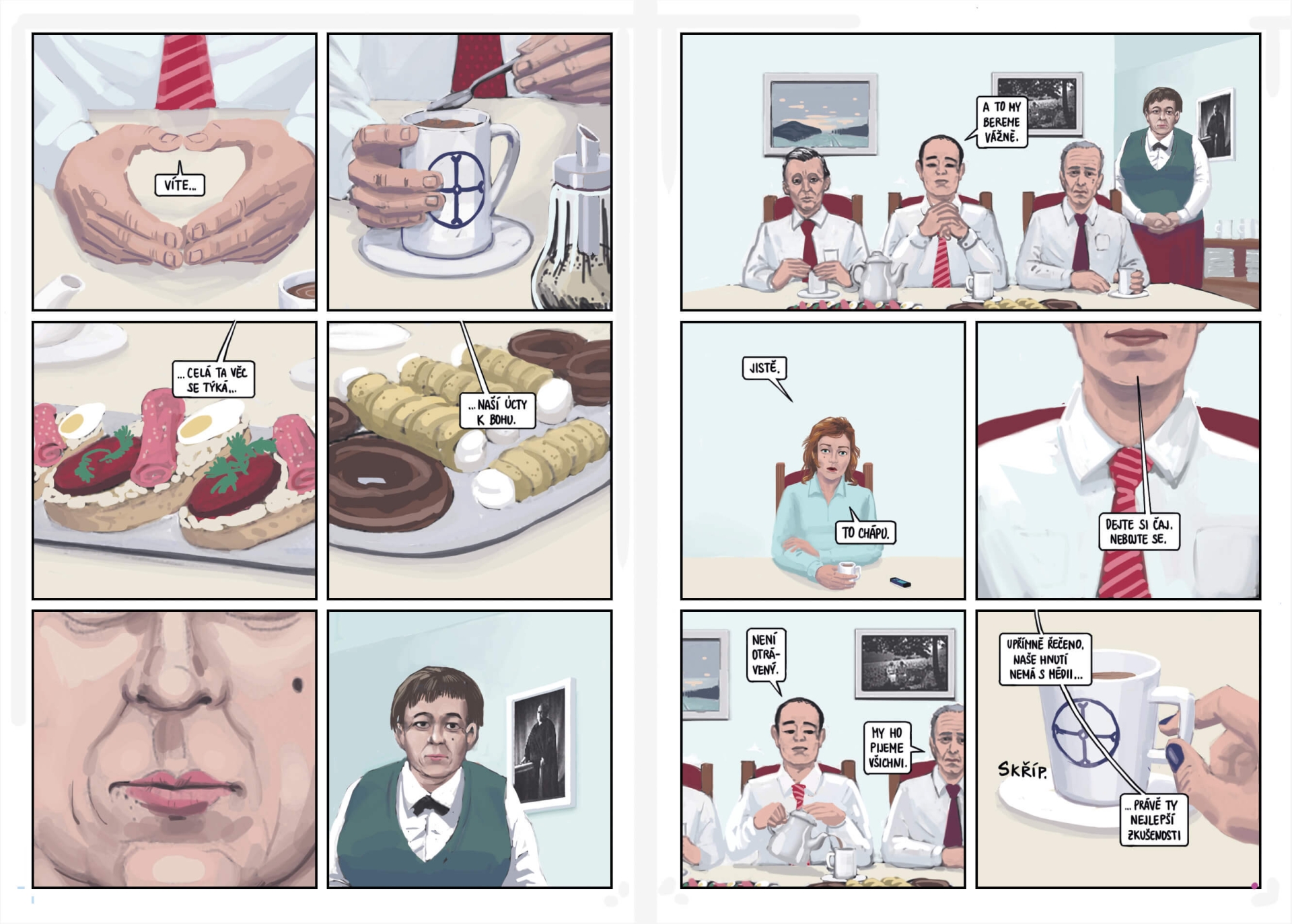 illustrations for comics Svatá Barbora (Marek Šindelka, Vojtěch Mašek, Lipnik)