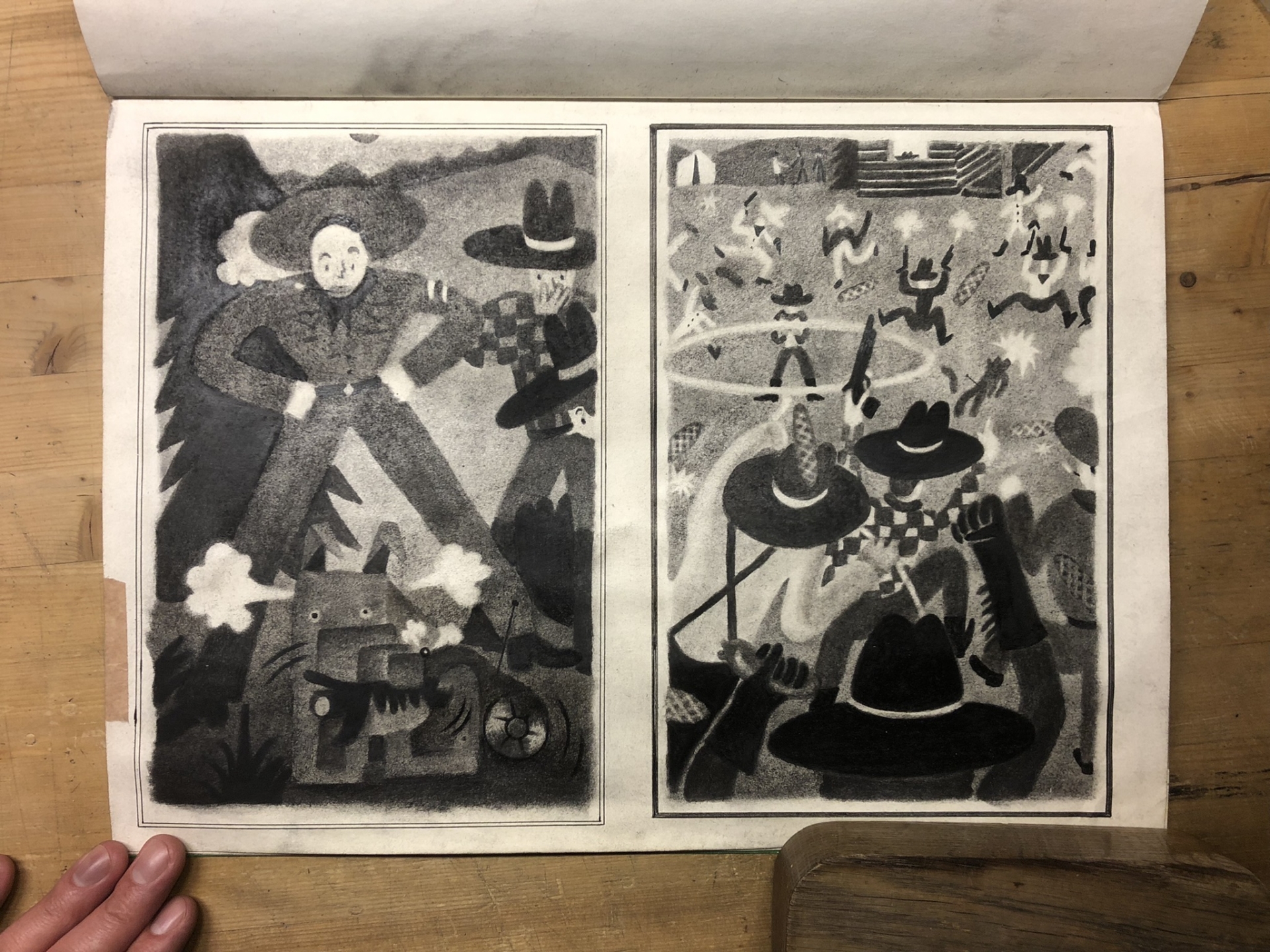 ilustrace knihy Nožička a Wohryzek (Marek Toman, Baobab)