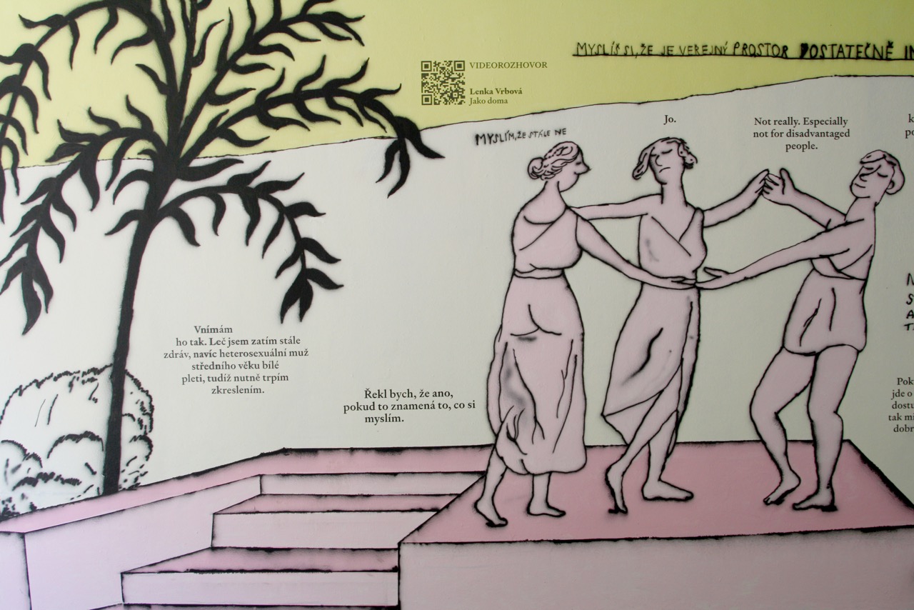 murál We Should Have a Talk (PRAHO! project) a ilustrace autorské knihy Dentro Da Tenda (Planeta Tangerina)