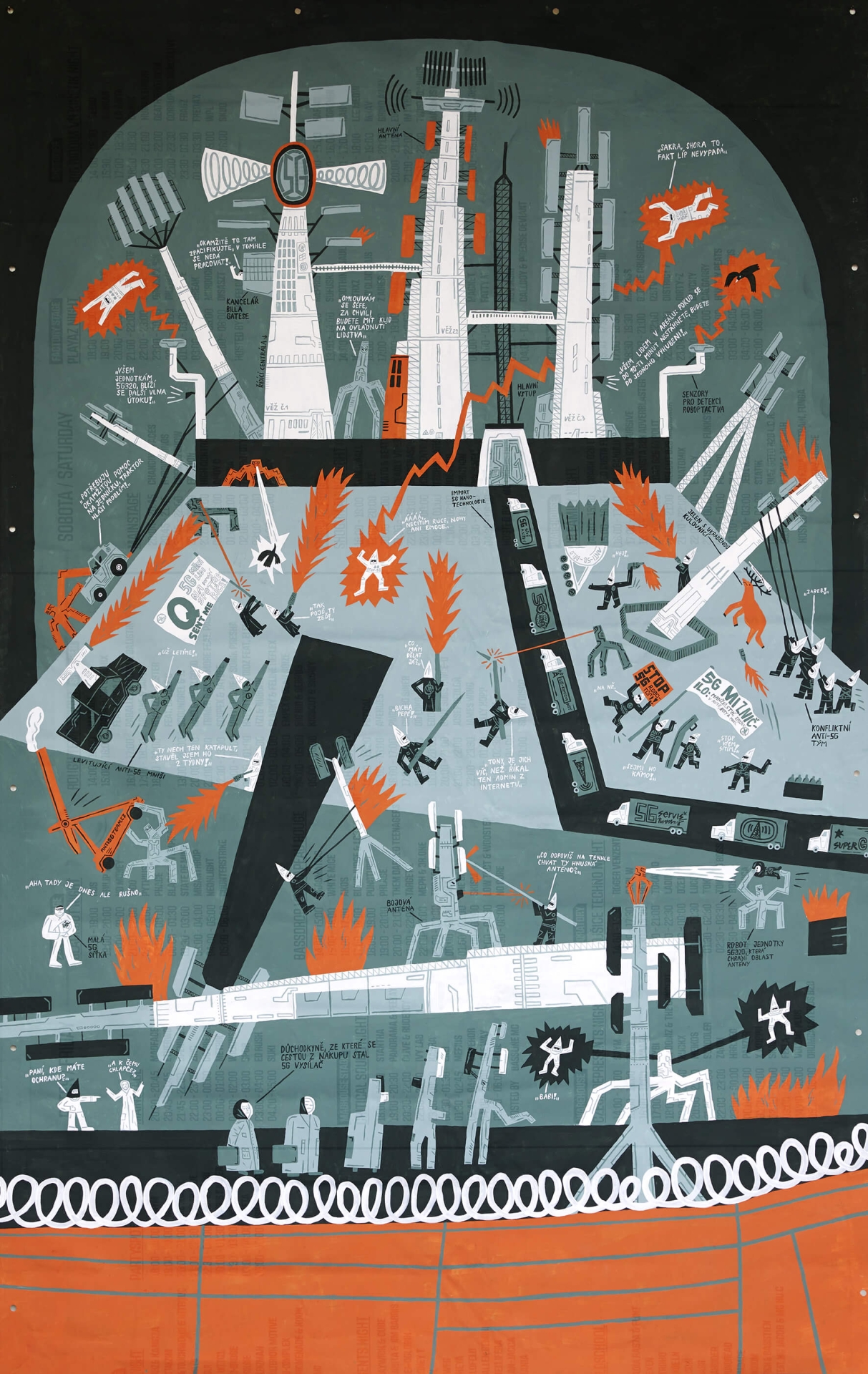 series of illustrations NE-U-VĚ-ŘI-TEL-NÁ fantasmagorie, illustrations for the books Co je vlastně design? (Kateřina Přidalová, UMPRUM), Odsunuté děti (Jan Blažek, Marek Toman, Post Bellum) and Kluk v ohni (Marka Míková, Cesta domů)