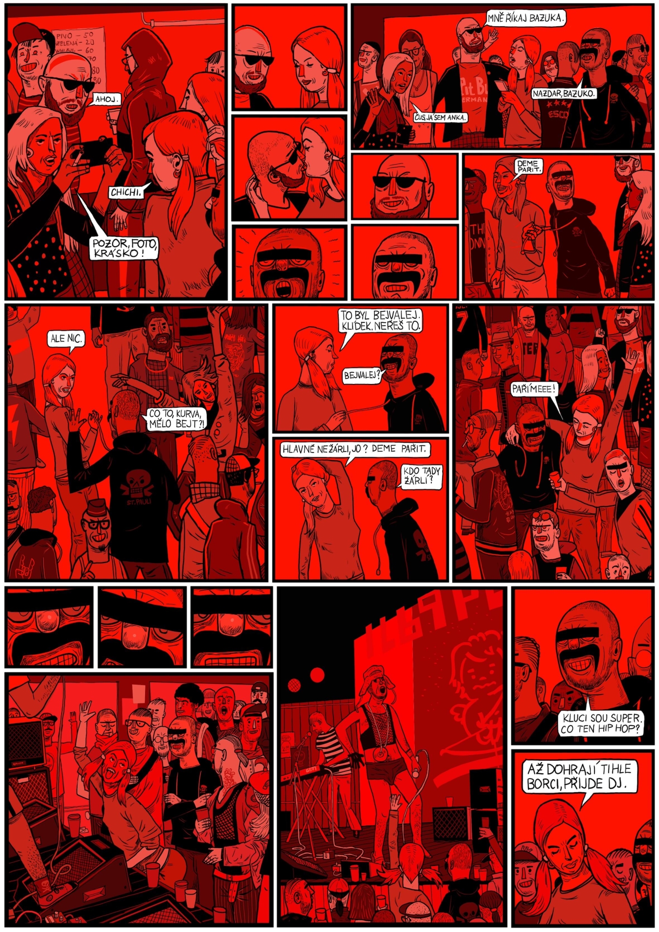 ilustrace autorského komiksu SINGL (Labyrint)