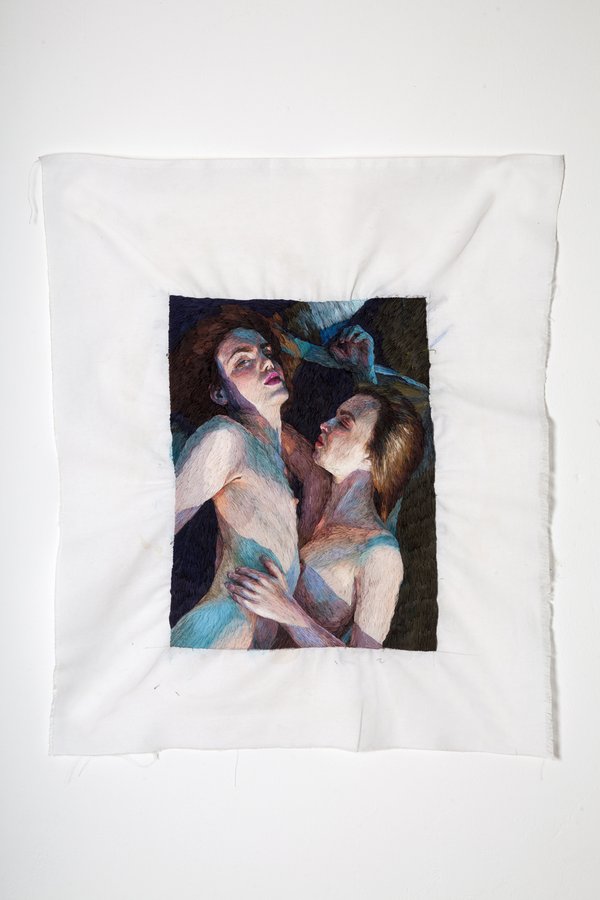 leather garments with hand embroidered appliqués