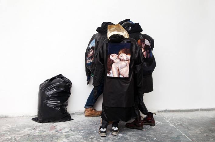 leather garments with hand embroidered appliqués