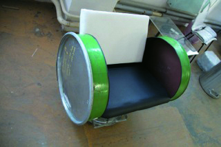 recycled furniture - Sofa container, Barrel chair and Shopping Trolley chair (with Vilém Kabzan)