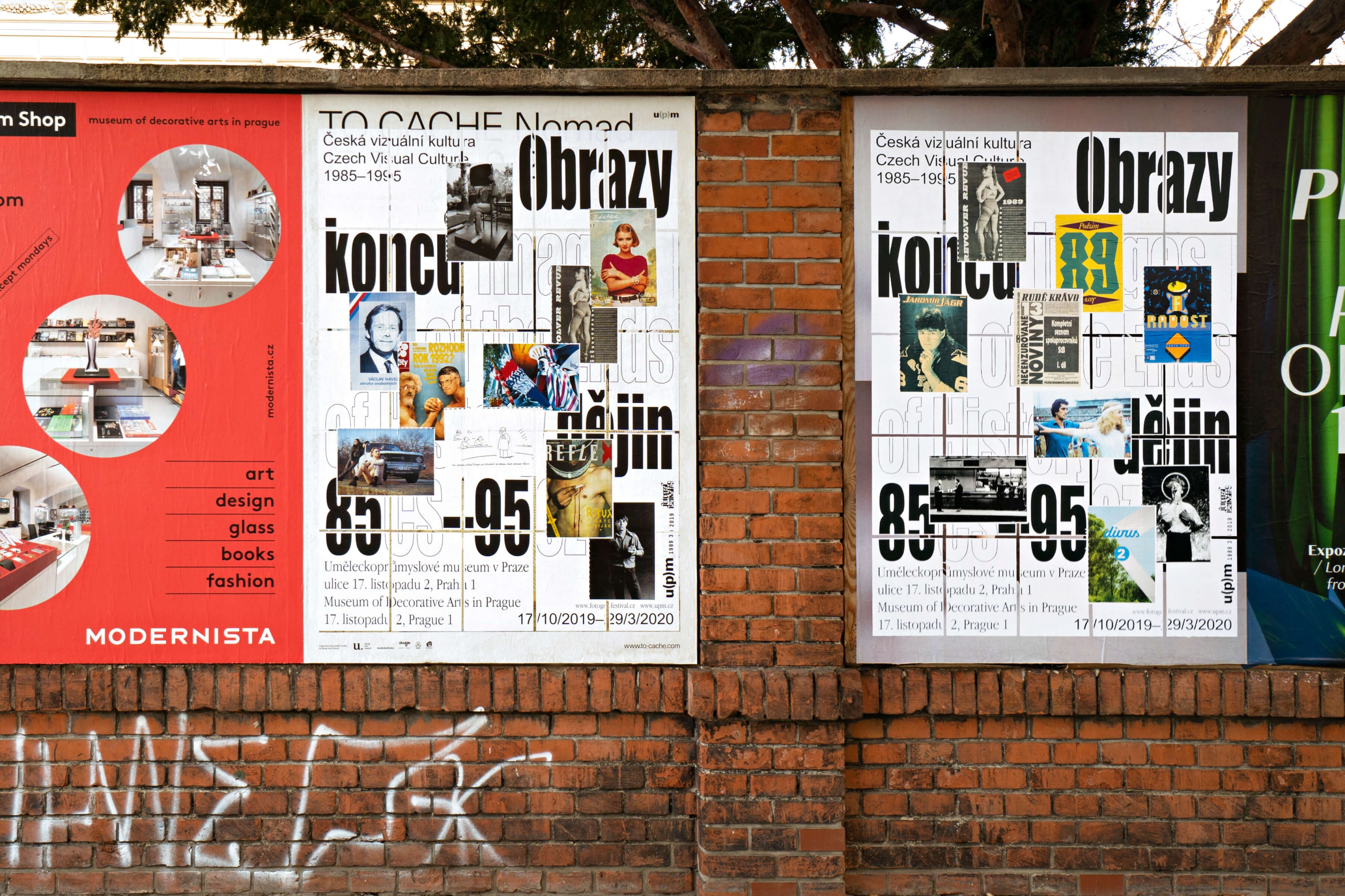 graphic style for the exhibition Images of the Ends of History: Czech Visual Culture 1985–1995 (UPM)