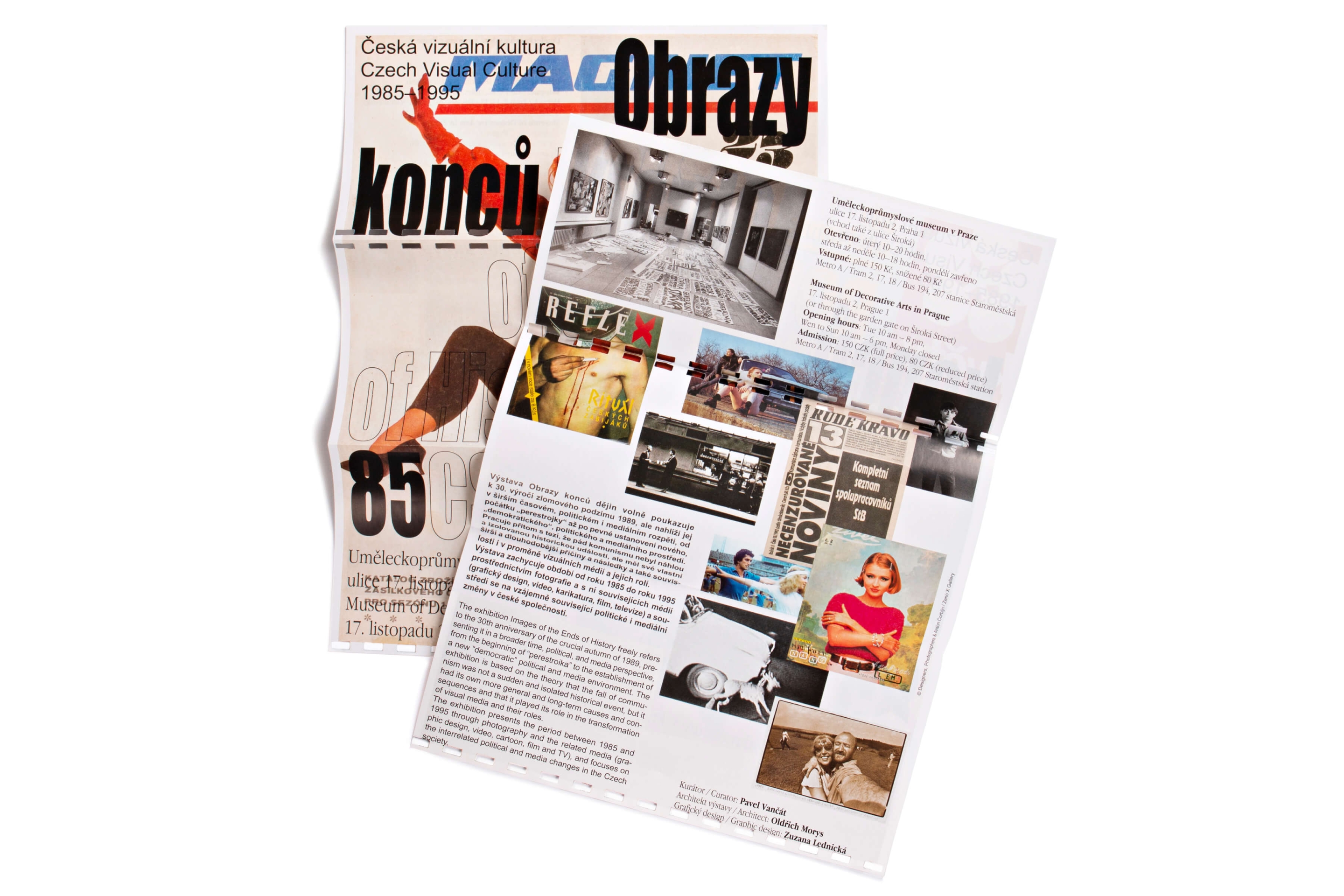 graphic style for the exhibition Images of the Ends of History: Czech Visual Culture 1985–1995 (UPM)