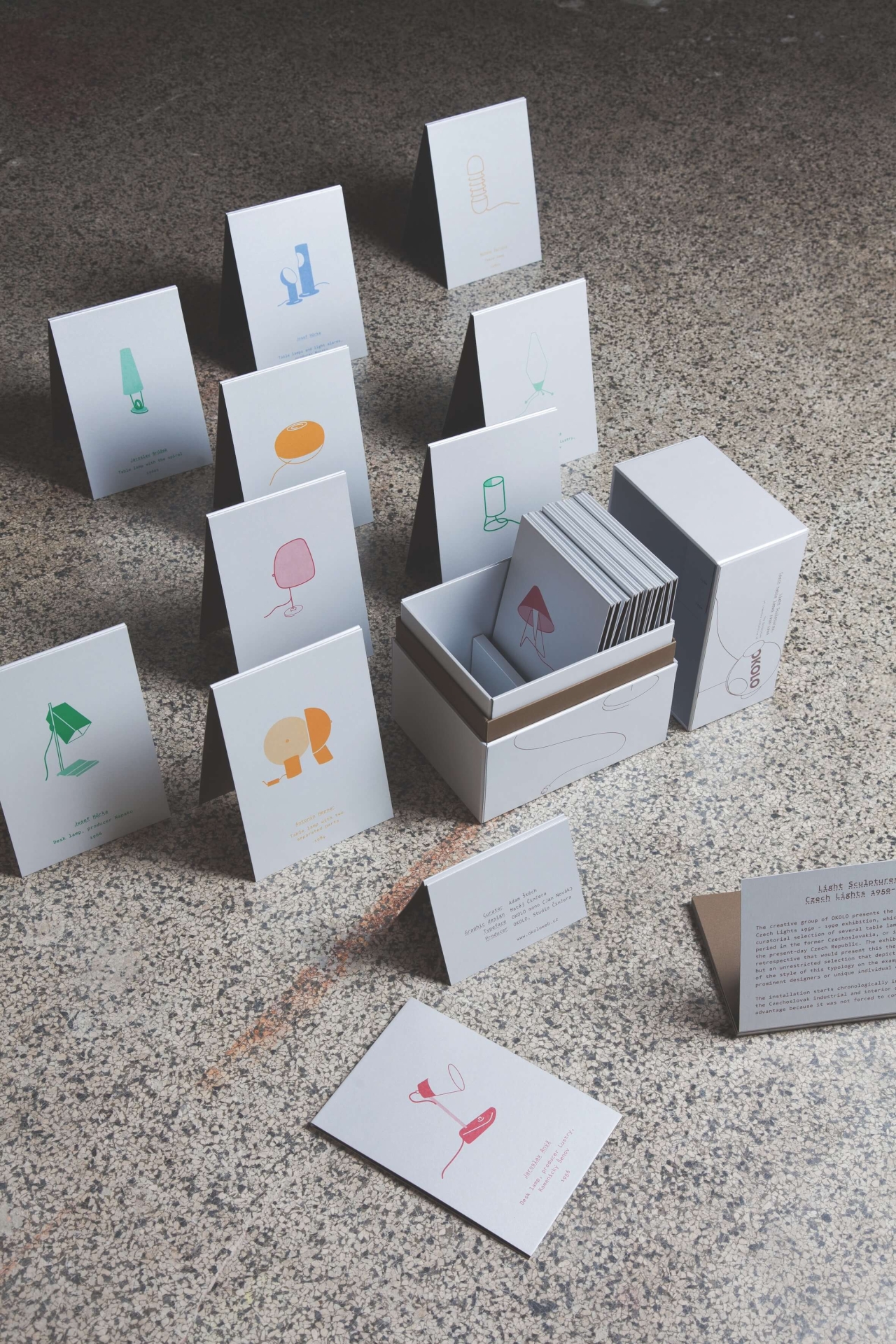 graphic design for the Light Scultpures exhibition in a box