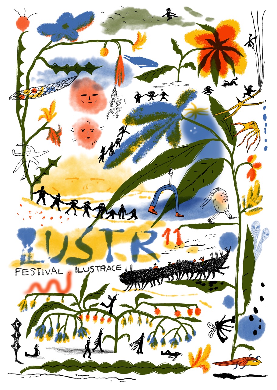 ilustrace autorské knihy Atlas světa (LUX) a pro vizuální identitu festivalu LUSTR 2024
