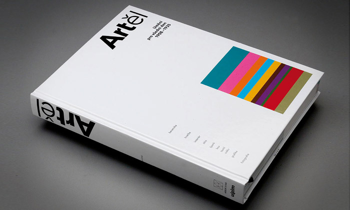 graphic design of the book Artěl, visual style for the Fresh exhibition (UPM Prague)