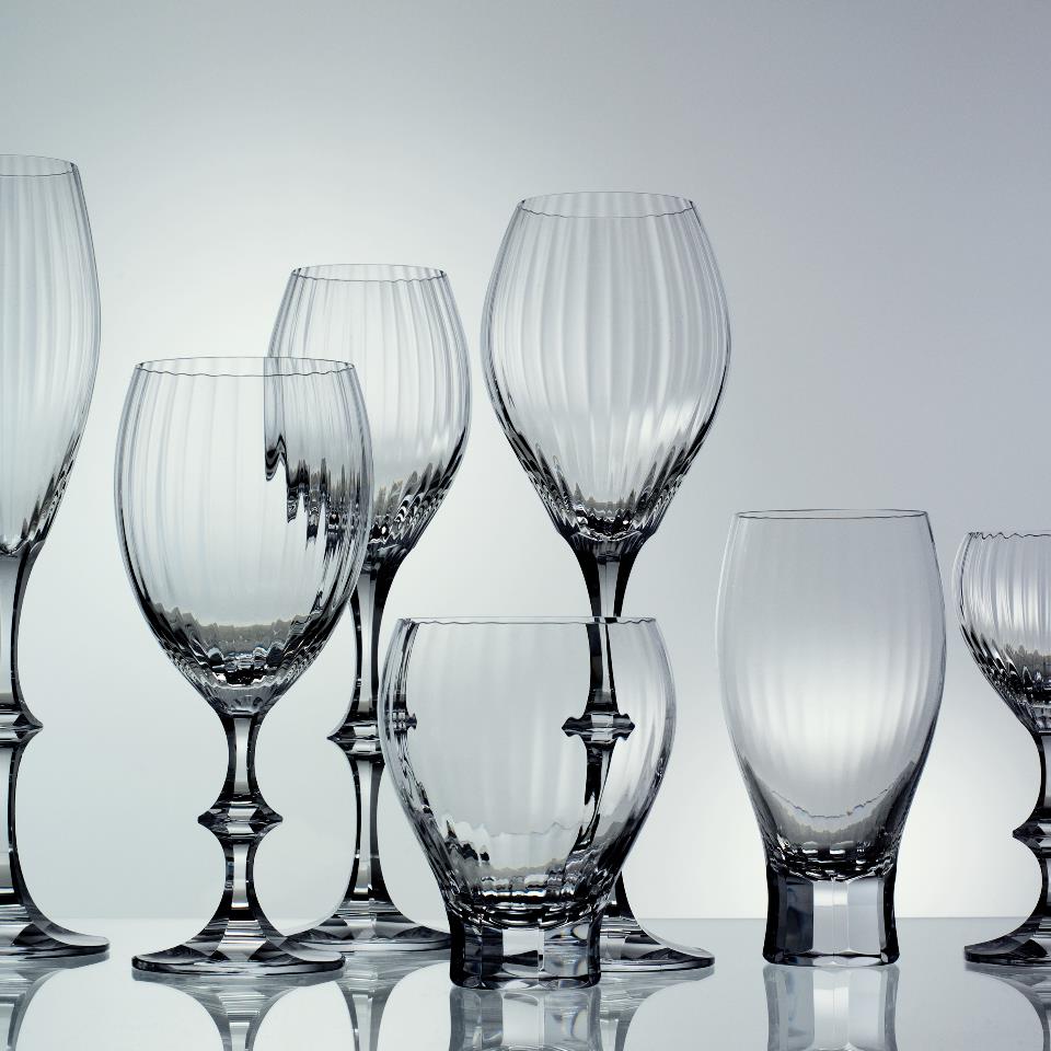 Uovo chandelier (Lasvit) and Poppyhead beverage set (Moser)