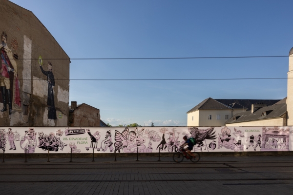 ilustrace pro vizuální identitu festivalu Divadelní Flora 2025 a platformu PiNKBUS