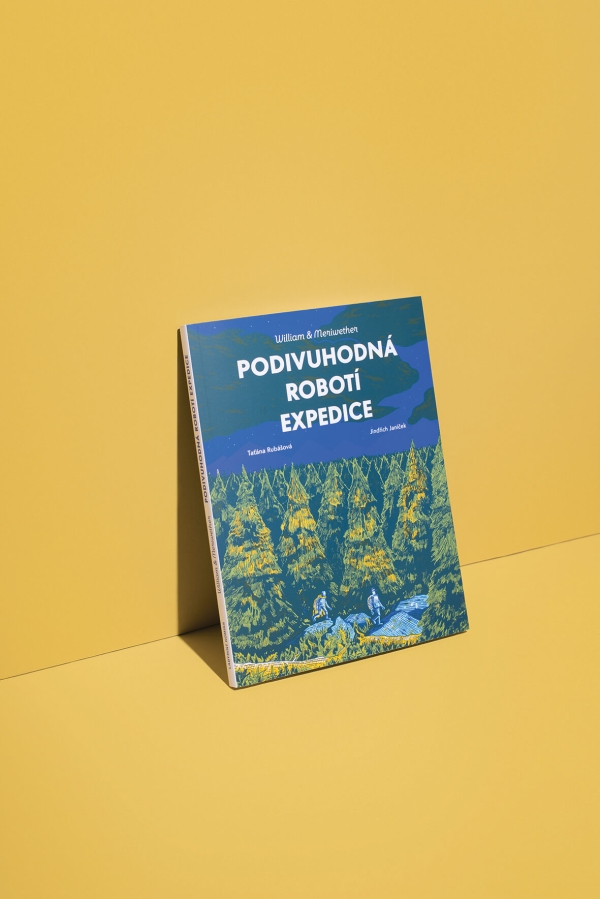 ilustrace knih Podivuhodná robotí expedice (Taťána Rubášová, Labyrint) a K večeru spustil se déšť (Štěpán Zadražil, Take Take Take)