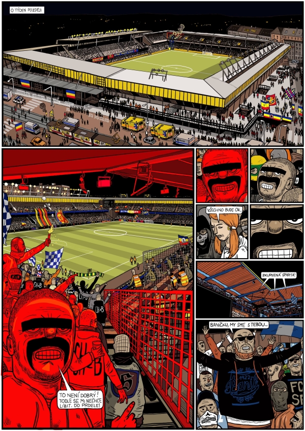 ilustrace autorského komiksu SINGL (Labyrint)