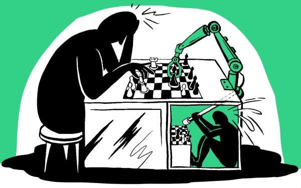 ilustrace pro sérii textů Donáškový kapitalismus (A2larm)