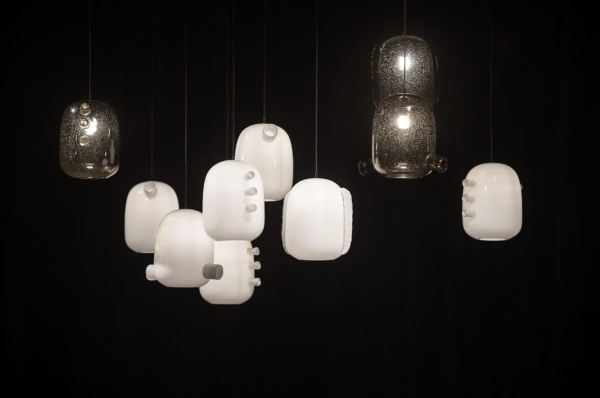 kolekce svítidel SLUHACH (Viktoria Yakusha / Faina Design), kolekce nápojového skla Symboll (Studio LLEV), kolekce svítidel Hidden Light (Jan Plecháč a Henry Wielgus)